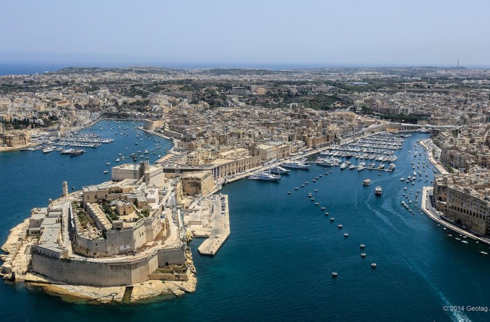 The coastline of Malta