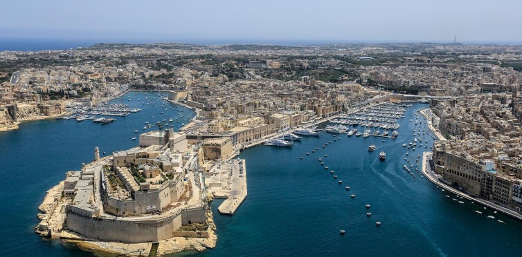 The coastline of Malta
