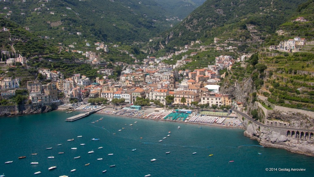 Aerial photo of Minori in Amalfi coast by Tripinview